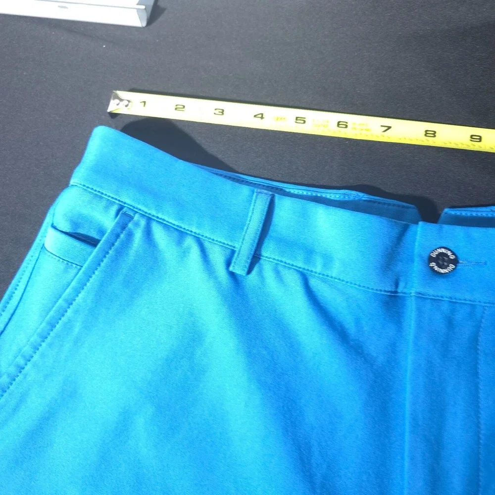 Dunning‎ Golf Shorts Men's 32 Blue Chino Casual Solid Performance Preppy Sports